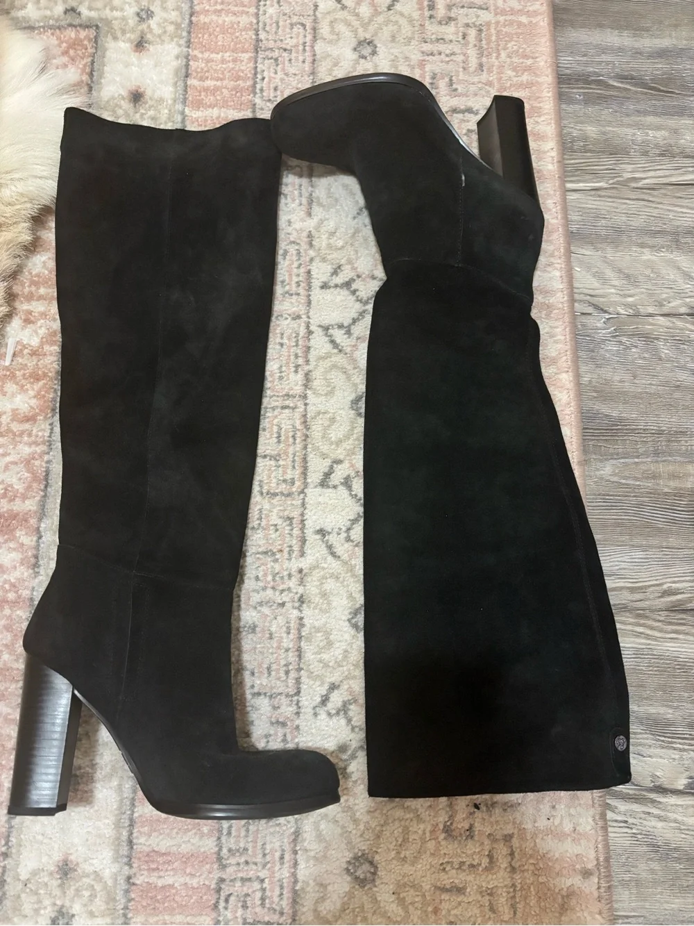 Sam Edelman Caprice Black Suede Knee-High Boots - Women